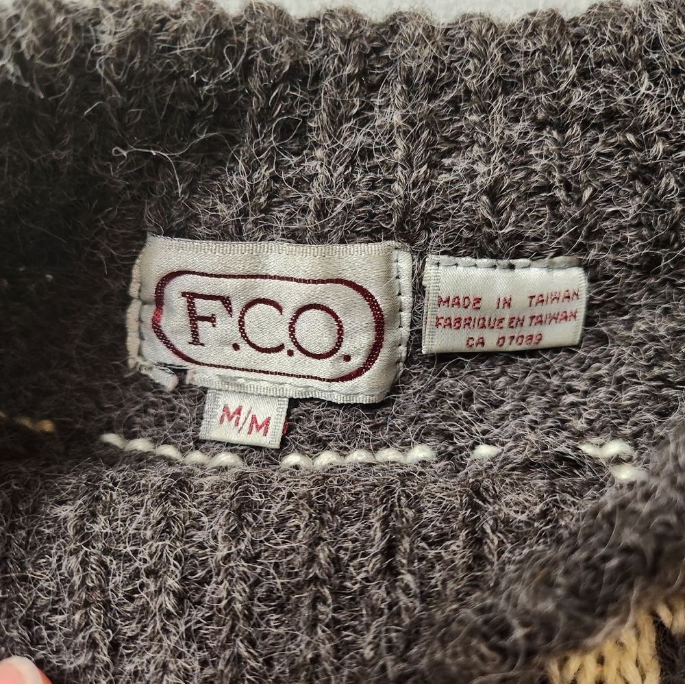 Vintage F.C.O. Striped Knit Sweater M - Picture 4 of 11